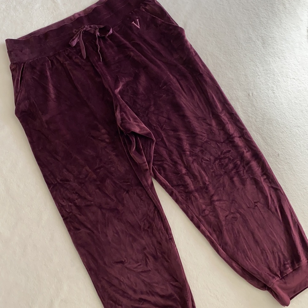 {VS} Victoria's Secret | Velour High Waist Joggers African Violet Purple (XL) - Picture 5 of 16